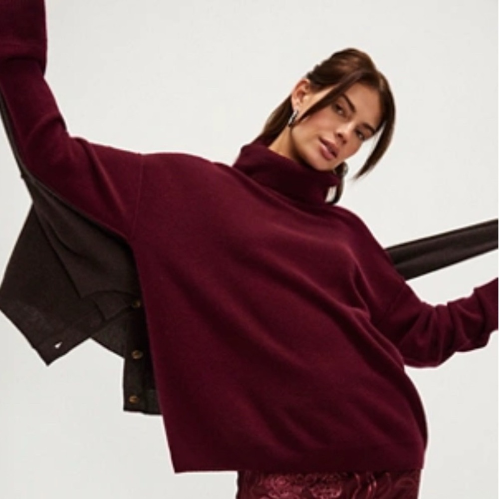Free People Addie Cashmere Turtleneck Sweater